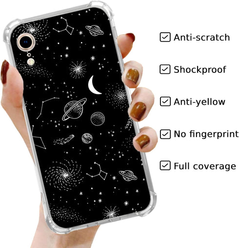 Zodiac & Astrology Case Compatible with iPhone XR, Aesthetic Dark Space Case for iPhone XR for Teens Men & Women, Trendy Cool TPU Bumper Phone Cov...