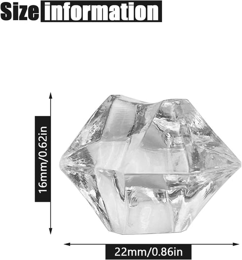Fake Crushed Ice Cubes, Vase Fillers, 150 pcs 16*22 mm Fake crushed Ice Cubes Artificial Acrylic Crystal Rocks Diamonds for Vase Fillers, Party Fa...