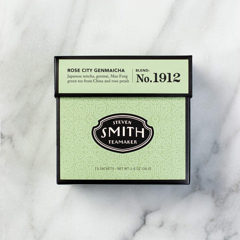 Smith Teamaker | Rose City Genmaicha No. 1912 - Sencha, Genmai, Mao Feng Green Tea & Rose Petals | Caffeinated Roasted Rice Full Leaf Green Tea Bl...