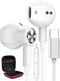 ACAGET USB C Headphones for Galaxy S24 Ultra S23 FE S22 Earbuds Wired iPhone 15 Pro USB Type C Earphones Magnetic Headset with Mic Volume Control ...