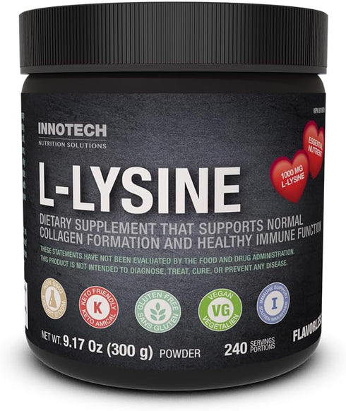 INNOTECH Nutrition L-Lysine Powder 300 g (Pure L-Lysine)...