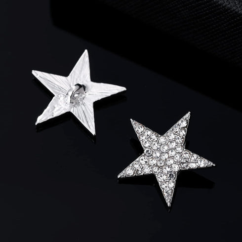 10 Pcs Sliver Rhinestone Buttons Crystal Embellishments for Clothing Jewelry Making DIY Decoration Buttons for Sewing Crafts Wedding Bridal (Silve...