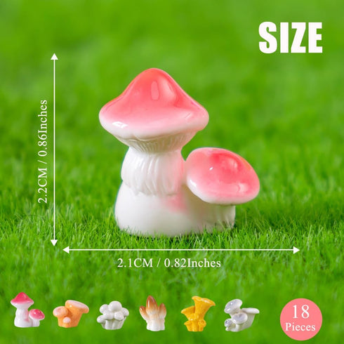 Miniature Resin Mushroom,Micro Landscape House DIY Garden Cute Mushrooms,Mushroom Sculpture for Fairy Garden Fish Tank Outdoor Landscape Decoratio...