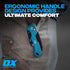 OX Tools Pro Heavy Duty Fixed Blade Folding Knife w/Easy Change Blade Button - Quick Fold Action & Strong Lightweight Construction | Includes 3 Re...