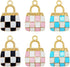 Julie Wang 60Pcs Mixed Enamel Alloy Women Fashion Purse Charm Black Blue Pink for Keychain Bracelet Jewelry Making Craft DIY Accessory...