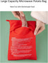 4PCS Reusable Microwave Potato Cooker Bags, Red, Fiber Cloth, Drawstring Closure, Perfect for Baked, Mashed, or Fries in 4 Minutes...