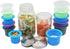Divider Cup by Mason Jar Lifestyle - For Salads, Dips, and Snacks. Plastic Free Bento Lunch Container(Bright Blue, Wide Mouth)...