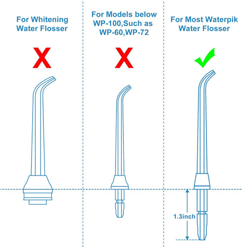 Flosser Replacement Tips for Waterpik Water Flosser, Reach Flosser Refill Heads Replacement Heads for Waterpik, Compatible with Waterpik Oral Irri...