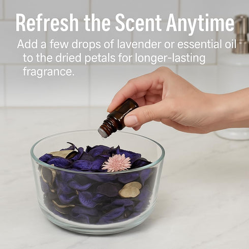 Lavender Scented Potpourri – 2 Large Bags (8.4 oz Total) – Dried Petals for Bowl or Vase Filler, Long-Lasting Fragrance for Home, Gift, or Office...