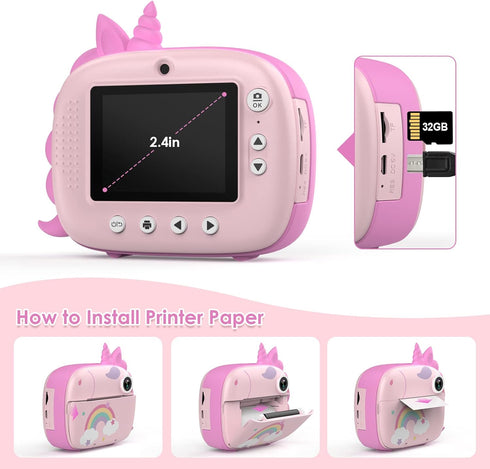 No Ink Print Paper for Kids Instant Camera, 6 Packs, Instant Print Camera Accessories...