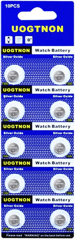 393 SR754W(SR754SW) 1.55V Silver Oxide Watch Battery (10 Pack)...