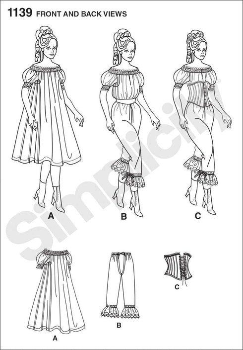 Simplicity 1139 Women's Civil War Historical Costume Sewing Pattern, Sizes 6-12...