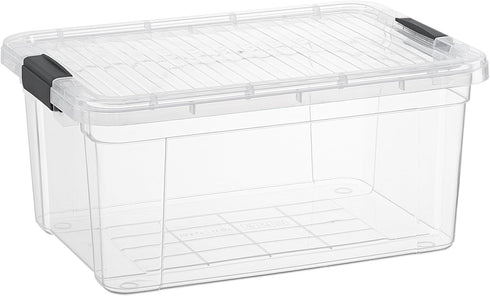 Superio Clear Plastic Storage Bin with Lid, 11 Qt, Non-Toxic, BPA Free, Odor Free, Organizer Storage Box, Stackable Plastic Tote for Home, Garage,...