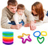 32Pack Pop Tubes, Fidget Tubes for Children and Adult Sensory Fidget Toy Set for Stress and Anxiety Relief Educational Learning Toys for Kids...
