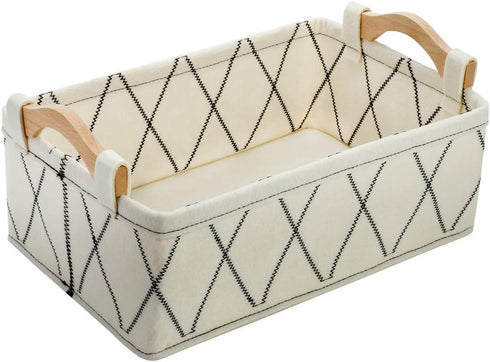 Storage Baskets for Organizing Toys Small Basket White Basket Felt Fabric Basket Bins for Home Office Closet Bathroom Bedroom Playroom Decorative ...