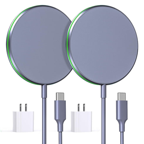 2 Pack Magnetic Wireless Charger 15W Apple Mag-Safe Charger with 20W Adapter for iPhone 15/14/13/12 Pro/Max/Plus/Mini and AirPods 3/2/Pro 2/Pro Ma...