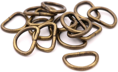 BIKICOCO Metal D-Rings Buckle, 1/2 Inch Non-Welded for Webbing Sewing DIY - Bronze - Pack of 150...