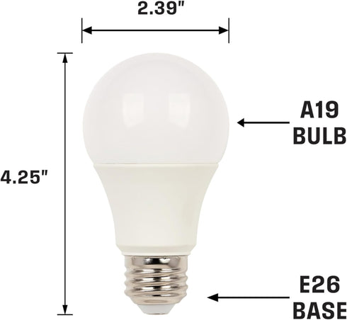 Westinghouse 5228120 14 Watt (100 Watt Equivalent) A19 Bright White LED Light Bulb, Medium Base, 6 Pack...