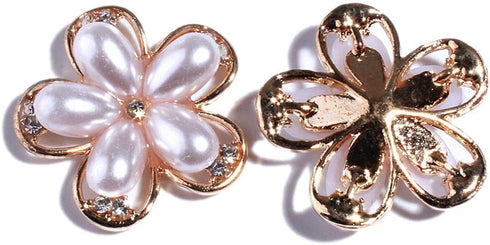 DIY 50PCS Bling Rhinestone Buttons for Headbands Hair Accessories Wedding Bouquet Party Decoration (Golden)...