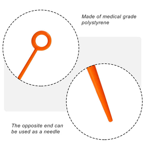 Biologix 100Pcs 10ul Disposable Inoculating Loop, Gamma Sterile Plastic Sampling Rod, Orange Polypropylene Inoculation Tool for Cell Biology and S...