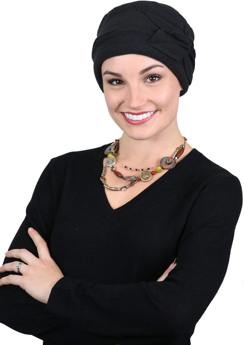 Womens Hat Fleece Beanie Cloche Cancer Headwear Chemo Ladies Winter Head Coverings Butterfly...