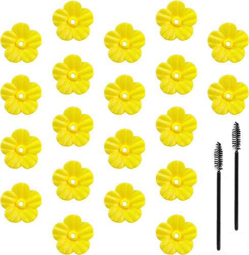 Andiker 20Pcs Hummingbird Feeder Replacement Flowers with Cleaning Brush, Yellow Feeder Parts Replacement for Hanging Feeders...