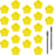 Andiker 20Pcs Hummingbird Feeder Replacement Flowers with Cleaning Brush, Yellow Feeder Parts Replacement for Hanging Feeders...