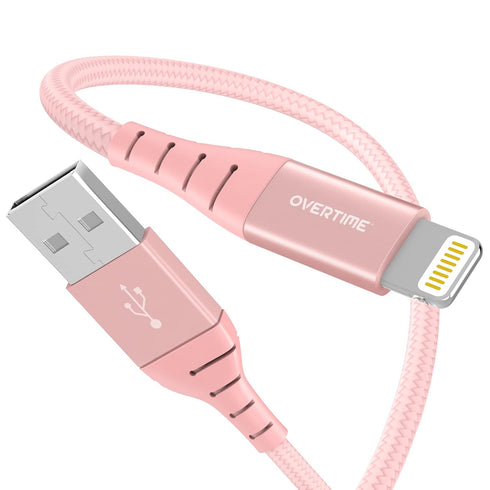 Overtime iPhone Charger Cable (1 Pack), Apple MFi Certified Lightning Cable 6ft Braided Nylon USB Cord for iPhone 14/13/12/11/Pro/Max/Mini/SE/XR/X...
