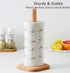 HUAJIE BienStylife Paper Towel Holder, Wooden Base Kitchen Paper Hanger Rack Bathroom Towel Roll Stand Organizer Countertop Wooden Paper Towel Hol...