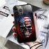 DJSOK Case Compatible with iPhone 15 Pro, Ice and Fire American Flag Skull Case for iPhone 15 Pro Cases for Man Boys Girls Dual Layer Shockproof R...