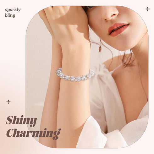 105pcs 10mm Rhinestone Beads for Crafting, White Shiny Round Shamballa Disco Ball Beads Bulk, Fancy Sparkle Crystal Clay Bead for Necklace Bracele...