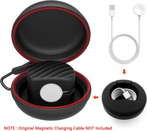 HALLEAST Compatible with for Apple Watch Charger Stand Holder, Charging Station EVA Hard Protective Storage Case Dock for iWatch Series 9 8 7 SE 6...