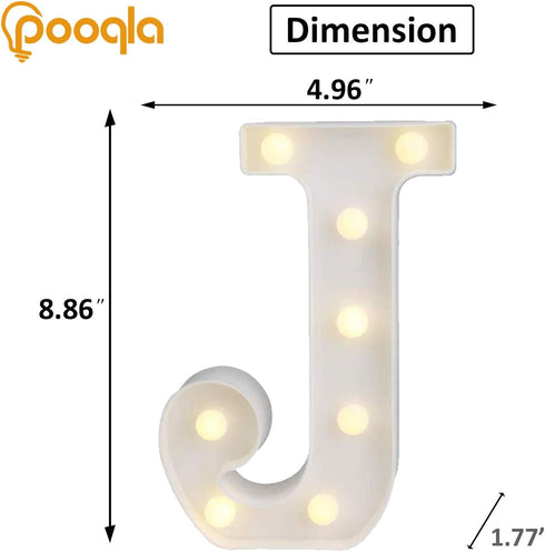 Pooqla LED Marquee Letter Lights Sign, Light Up Alphabet Letter for Home Party Wedding Decoration J...