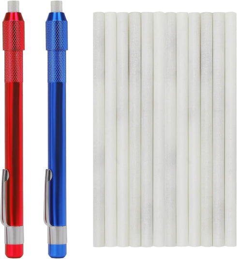 Gutimore Soapstone Holder Pack of 14, 2pcs Round Soapstone Pencils with 12pcs Soapstone Refills for Welding,Metal Fabrication, Construction, and T...