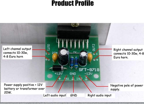 Comimark 2Pcs DC 12V TDA7297 Amplifier Board 15W+15W Dual-Channel Track Stereo Module Kit DIY...