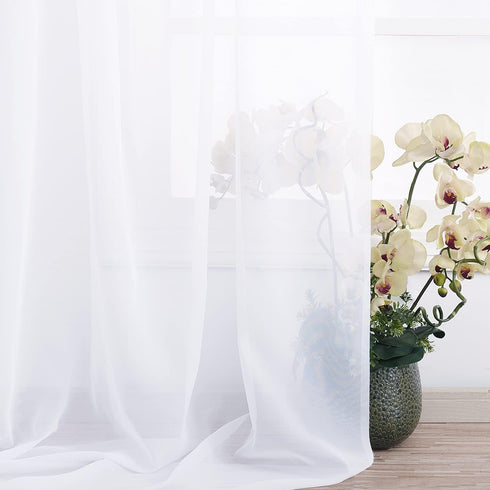 NICETOWN Sheer Canopy Bed Curtains Panels 216 - Home Decoration Sheer Voile Scarf Valance for Wedding (1 Panel, W60 x L216, White)...