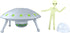 Off the Wall Toys Alien Glow-in-The-Dark UFO Space Ship and Bendable Action Figure Toy...