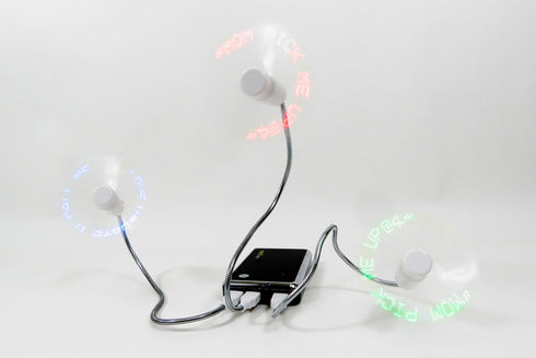 PowerTRC LED Programmable Message Fan with Customized Drawing - USB Powered (Green LED)...