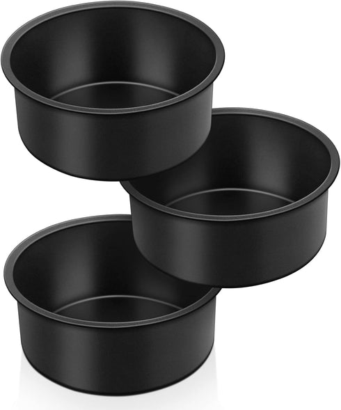 TeamFar 4 Inch Cake Pan, Mini Round Baking Layer Cake Pan Set of 3, with Non-Stick Coating Stainless Steel Core for Birthday, Party, Wedding, Heal...