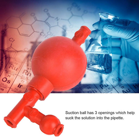 Hapivida Pipetting Ball, 3 Openings Lab Rubber Suction Bulb Quantitative Rubber Pipette Filler Lab Suction Ball for Industrial Mineral Agricultura...