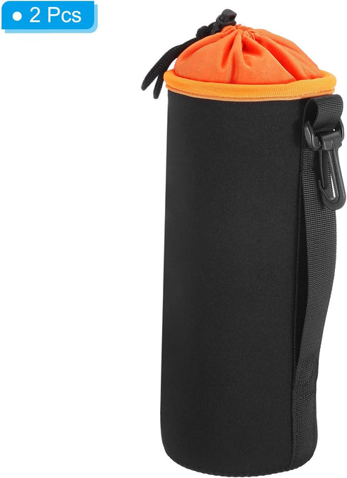 PATIKIL Camera Lens Bag, 2 Pcs 3.9" IDx9.8 H Drawstring Lens Pouch with Thick Protective Neoprene, Lens Case for DSLR Camera Lens, Water Coffee Cu...