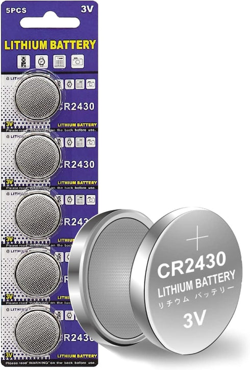 Cotchear 5Pcs CR2430 Button Battery 3V Electronic Lithium Coin Cell Batteries DL2430 BR2430 ECR2430 KL2430 EE6229 for Watch Toy Clocks...