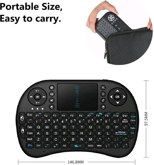 Mini Wireless Keyboard with Touchpad Mouse 2.4GHz Multi-Media Keyboard RGB LED Backlit Handheld Keyboard Handheld Remote Control for Pc, Pad, Goog...