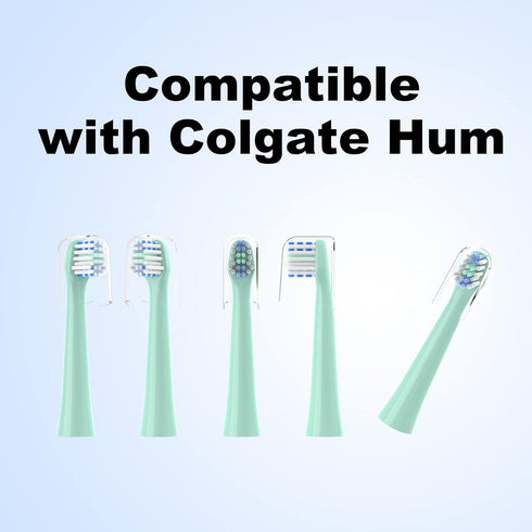 Replacement Toothbrush Heads 10 Pack Compatible with Colgate Hum Connected Smart Battery Electric Toothbrush Head, Green...