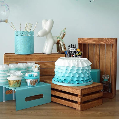 Tools Cake Topper - Acrylic Construction Theme Topper for Engineer/Worker/Dad Birthday or Labor Day Party - 5.9x6.7 inches, 1 Count...