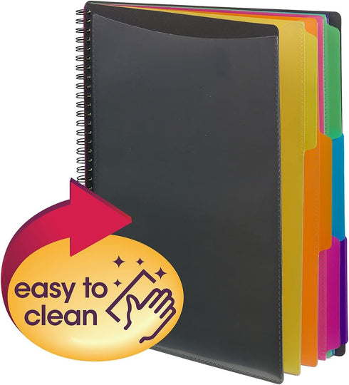 Smead 12 Pocket Poly Project Organizer, Letter Size, 1/3-Cut Tab, Gray with Bright Colors (89207)...