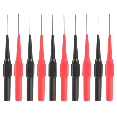 10 Pcs 0.7mm Multimeter Test Probe Pins, Wire Piercing Probe Insulation Back Probes Non-Destructive Insulation Wire Piercing Needle for Banana Soc...