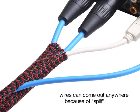 Alex Tech 10ft - 3/8 inch Cord Protector Wire Loom Tubing Cable Sleeve Split Sleeving For USB Cable Power Cord Audio Video Cable – Protect Cat Fro...