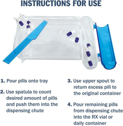 Apothecary Products Pill Tray & Spatula for Tablets, Medicine, Vitamins, Left-Handed...