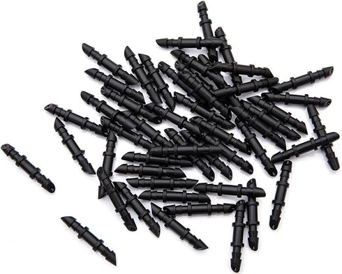 5mm (Dia) Double Barbed Hard Plastic Water Hose Straight Connector Fitting, Micro Drip Irrigation Systems Quick Connect Hose Sprinkler Adapters Fi...